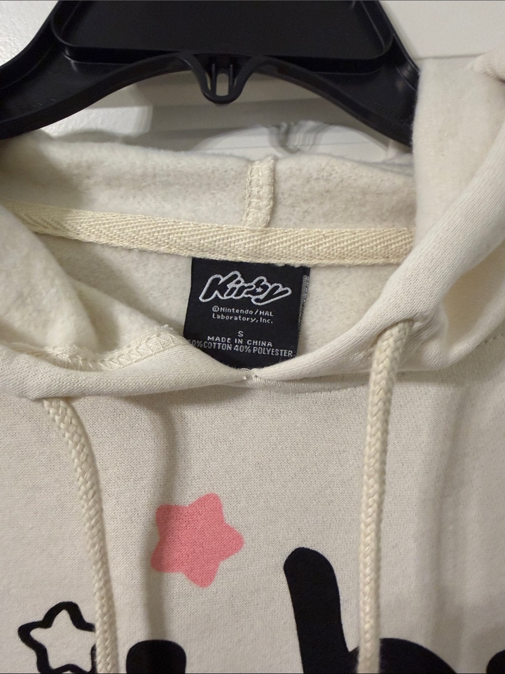 Cream Kids Hoodie with Pink Star Accent